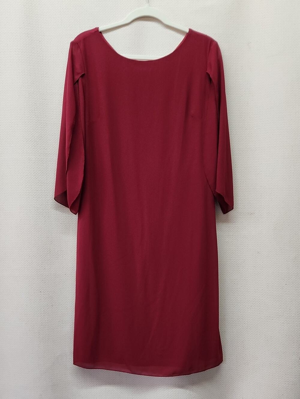 Grace Karin Wine Red Long Sleeve Shift Dress